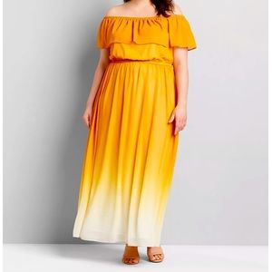 Lane Bryant off the shoulder maxi dress